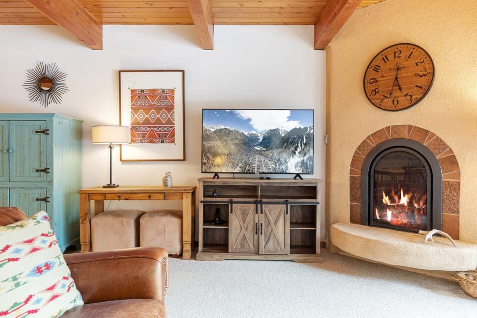 Stay cosy by the fire.