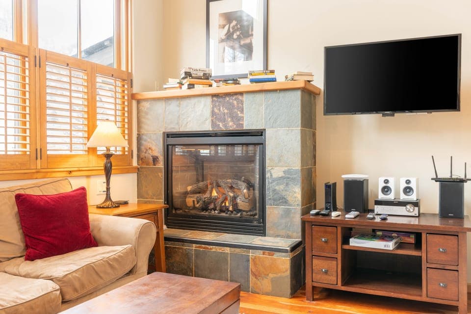 Stay cosy by the fire.