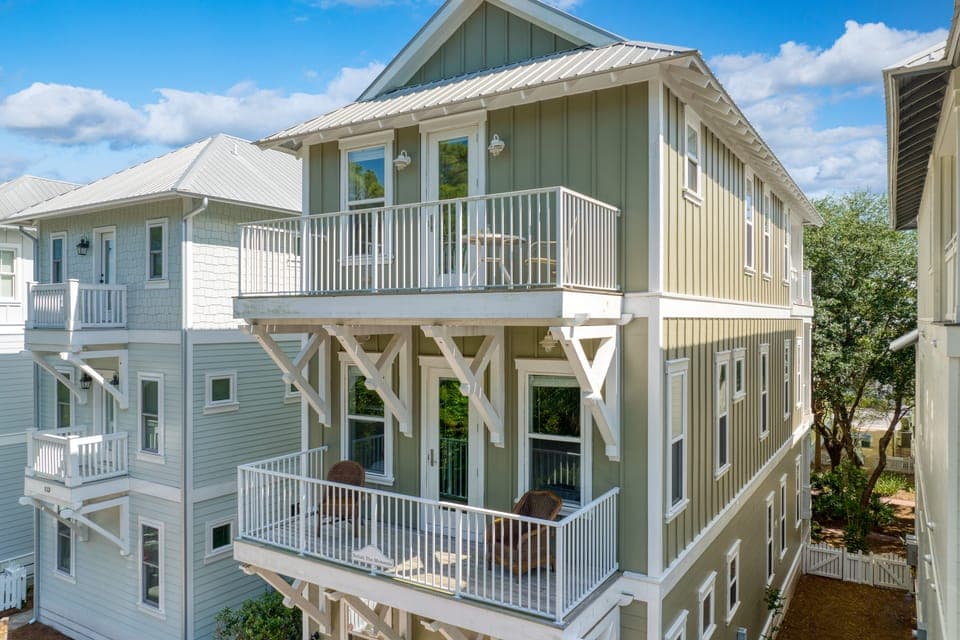 Beautiful three-story rental just a block from the beach.