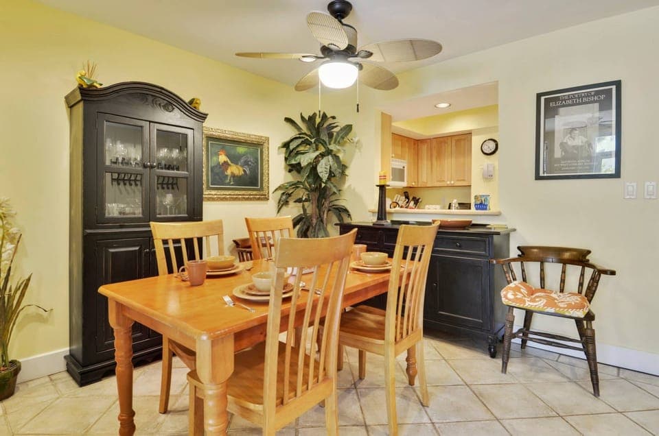 Indoor dining table.