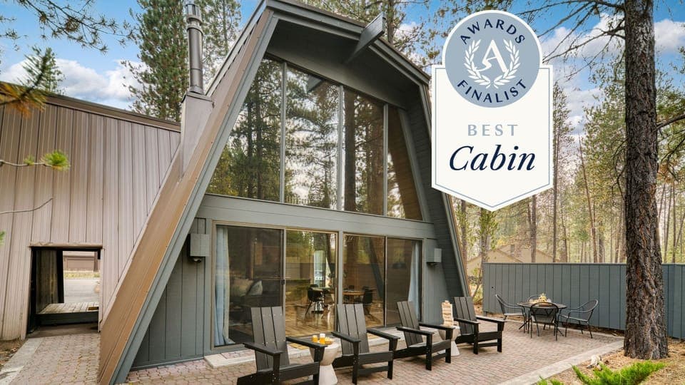 Unique design with a large patio.