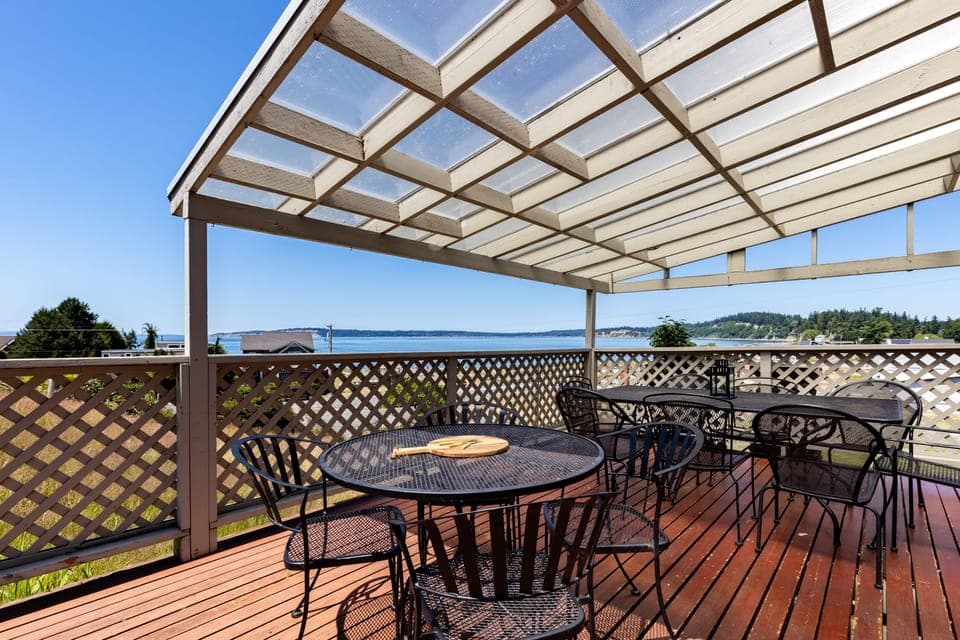 Enjoy a sun-soaked deck made for delightful dining.