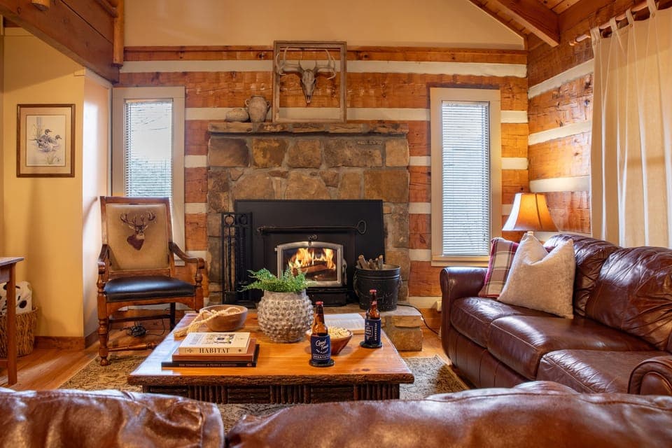 Make memories by the fireplace.