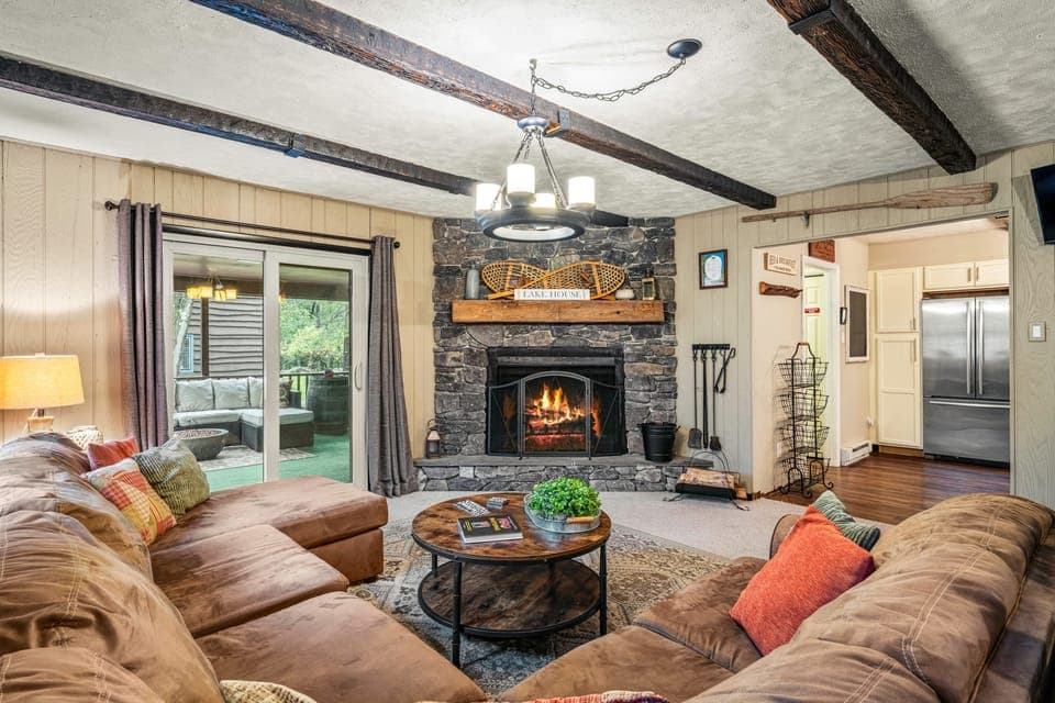 Embrace the warmth and ambiance of the fireplace.