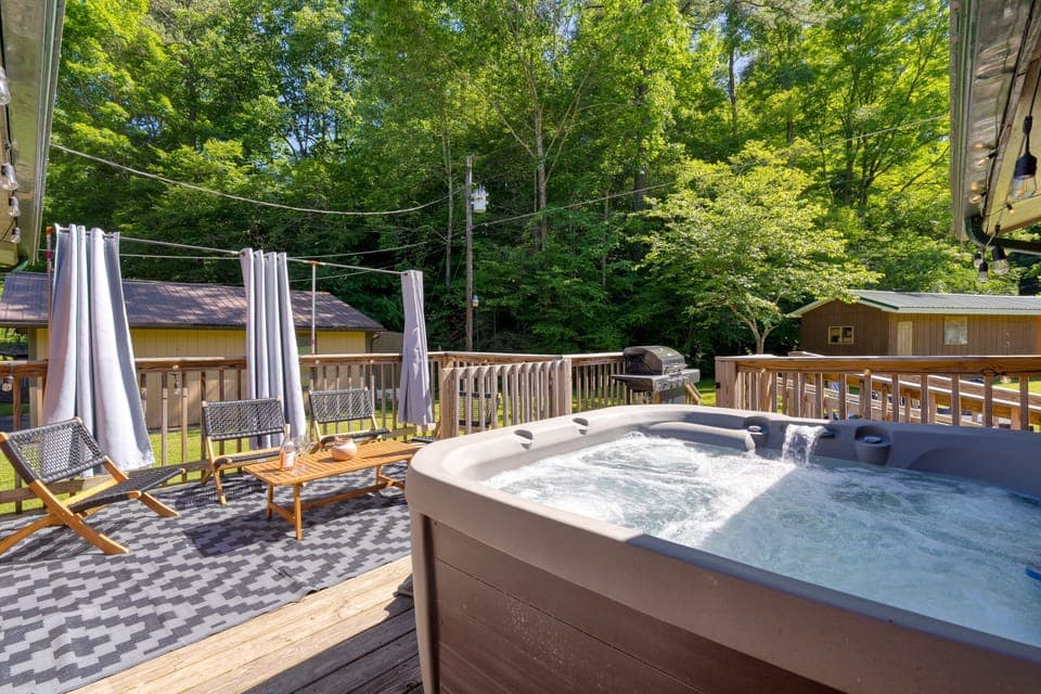 Unwind and soak in luxury in our relaxing hot tub.