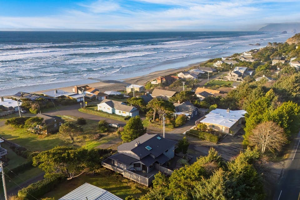 Nestled steps from the beach.