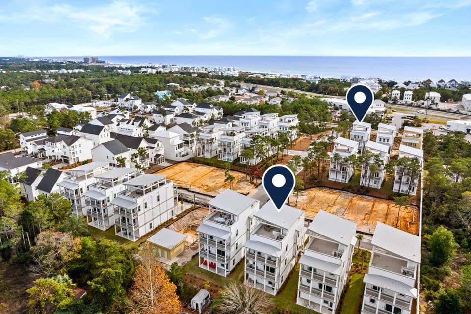 Sea Dweller & Coastal Canopy are right down the street from each other, and just a short walk to the beach!