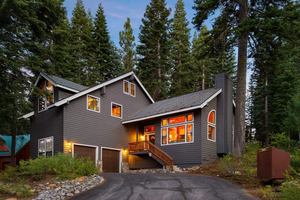 Welcoming cabin nestled amidst the lush greenery.