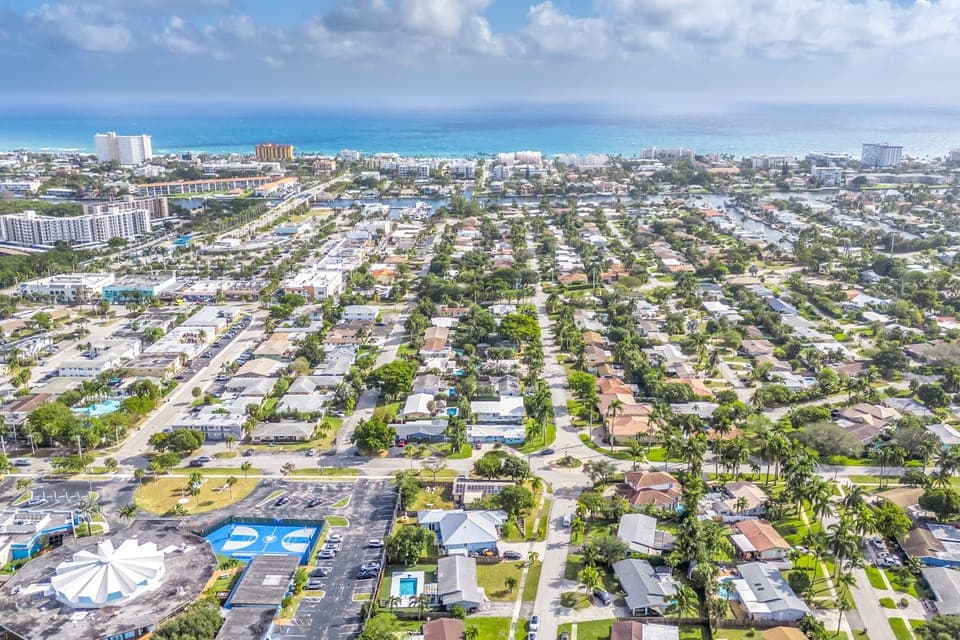 Aerial view showing proximity to the ocean.