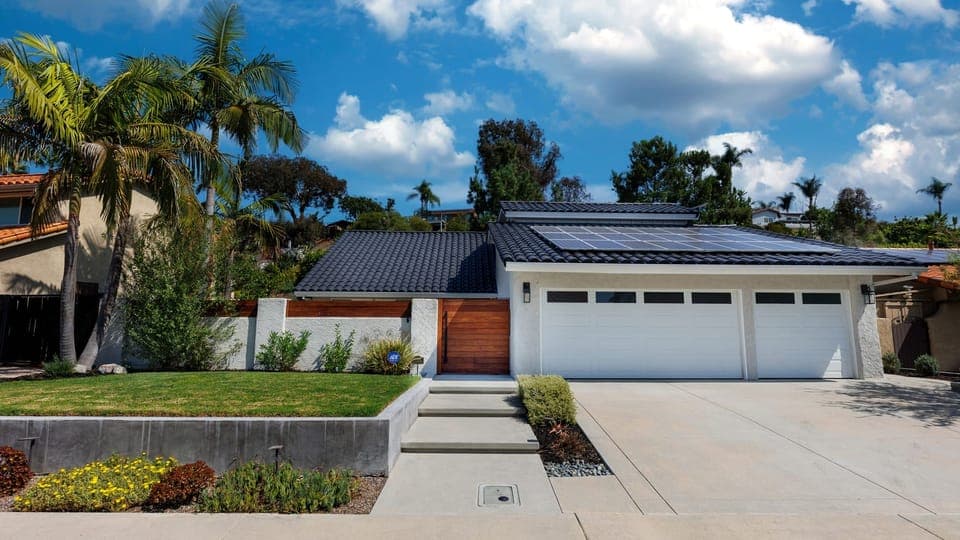 Front driveway and garage view.