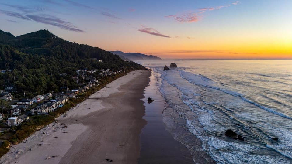 Aerial view of the coastal community.