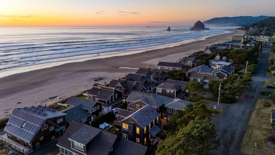 Aerial view of the coastal community.