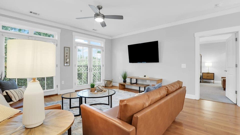 Bright and airy living space.