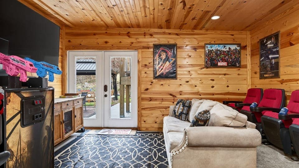 Kick back in the entertainment lounge with cozy seating, movie-style recliners, and easy access to the outdoor hangout just steps away.