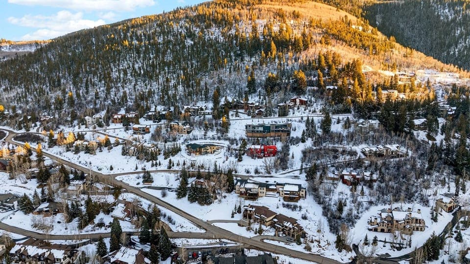 Aerial view of the neighborhood.