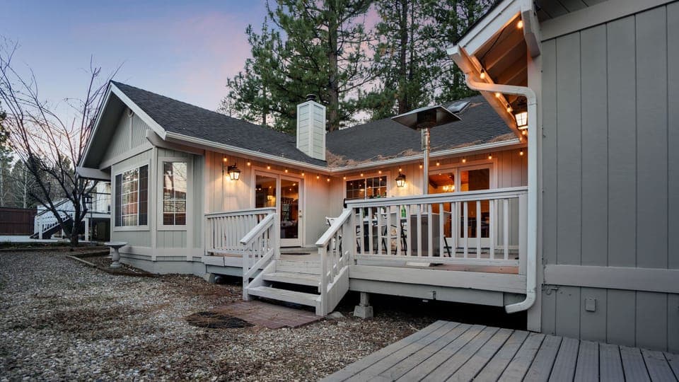 Exterior and spacious backyard.