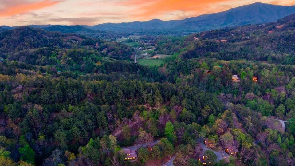 Aerial view of the neighborhood.