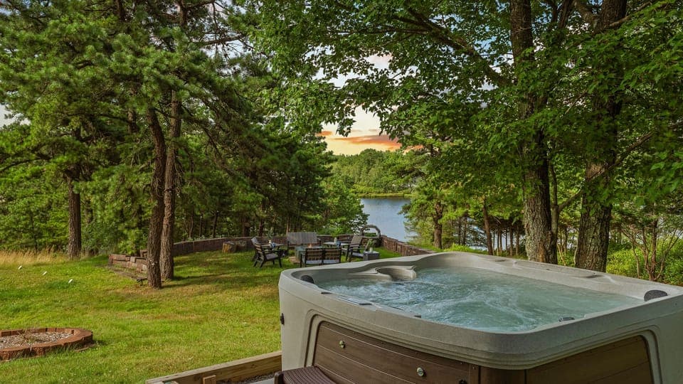 Take a relaxing dip in the hot tub. (For Lake Sake)