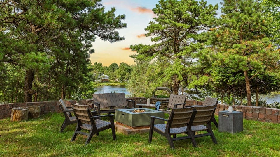 Gather around the fire pit. (For Lake Sake)