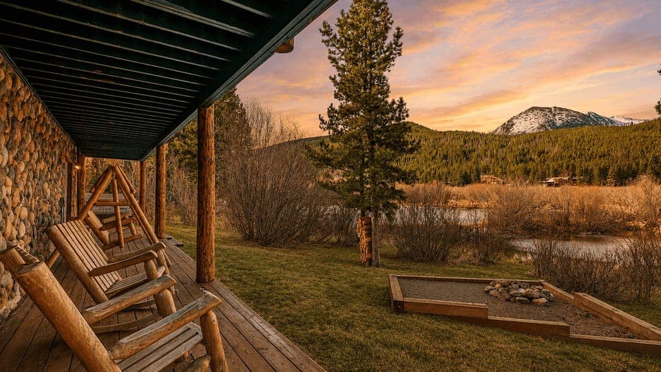 Sip your morning coffee from the porch while soaking in serene mountain views and peaceful alpine surroundings.