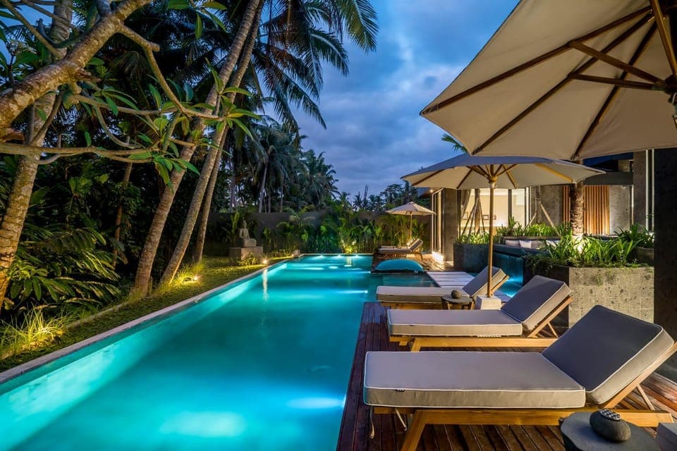 Garden view, Swimming pool, sunbed