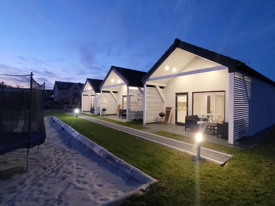 Property building, Night, Garden, Garden view