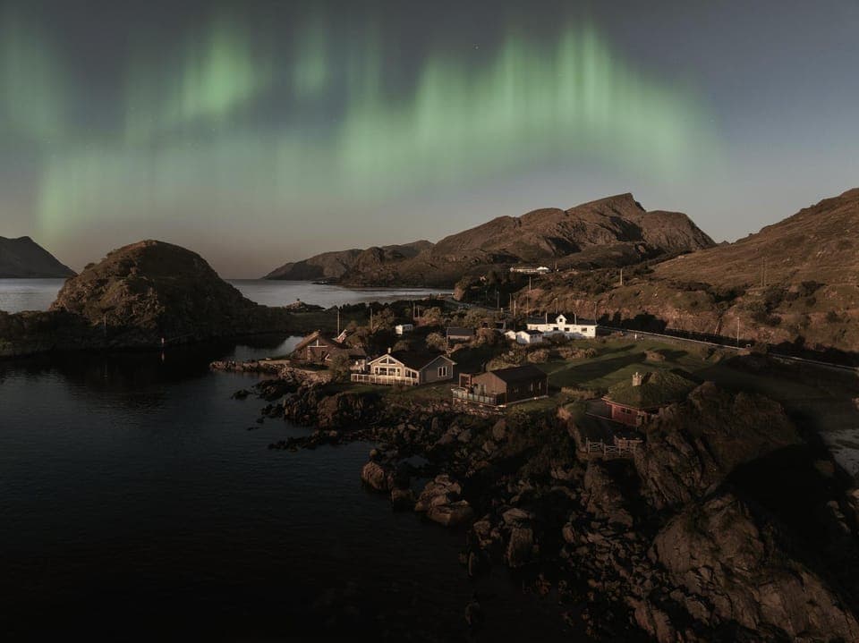 Property building, Night, Natural landscape, Bird's eye view, Mountain view, Sea view