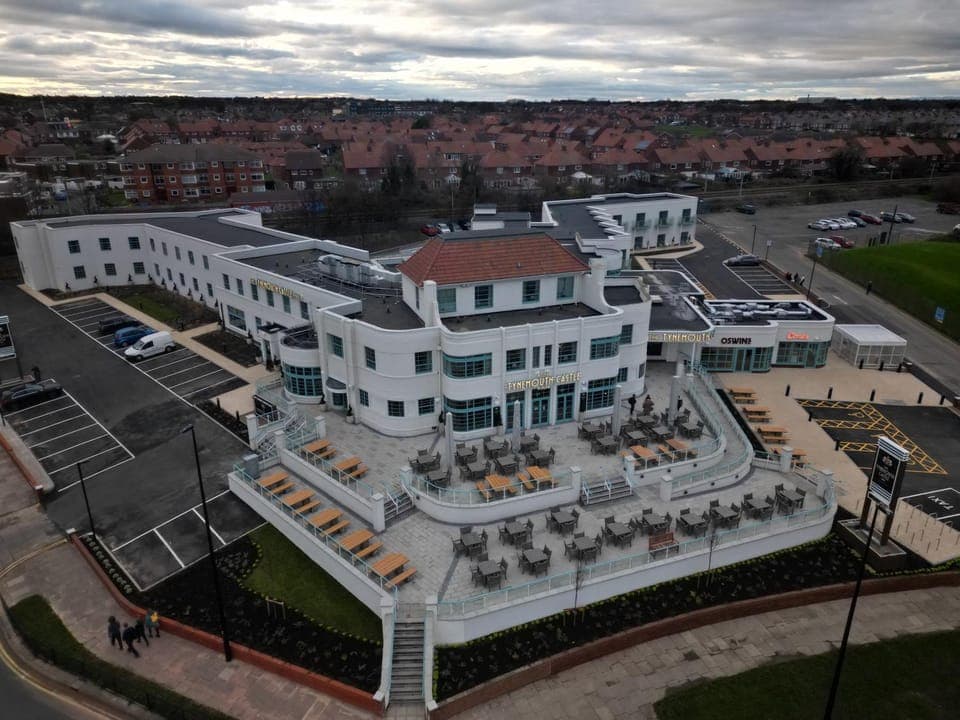 Property building, Day, Neighbourhood, Bird's eye view, City view, Street view, Location, Parking