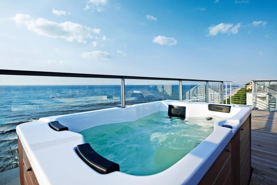Hot Tub, View (from property/room), Balcony/Terrace, Sea view