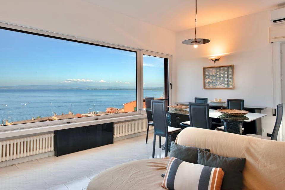 View (from property/room), Living room, Sea view, air conditioner