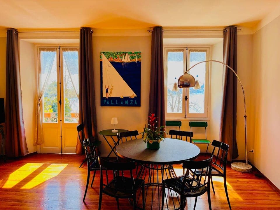 Living room, Seating area, Lake view