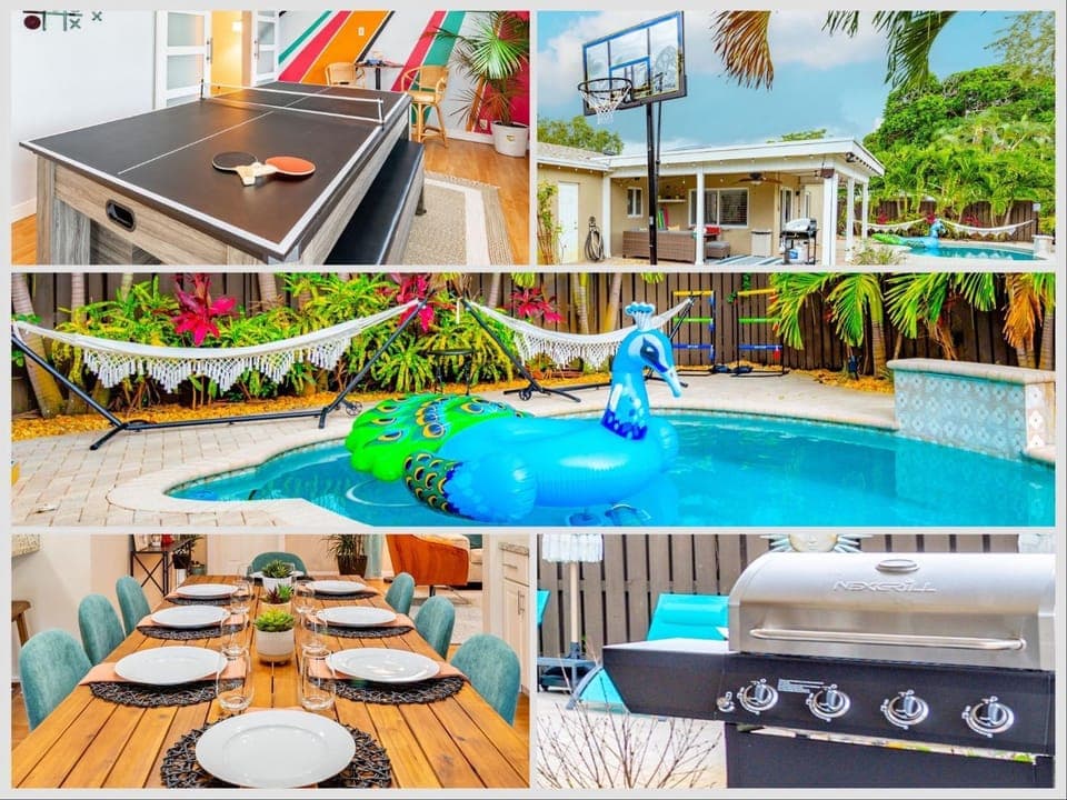 Patio, Day, BBQ facilities, Table tennis, Balcony/Terrace, Food and drinks, Dining area, Evening entertainment, Pool view, Swimming pool