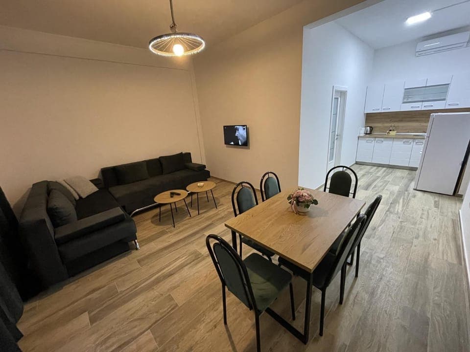 Kitchen or kitchenette, Living room, Seating area