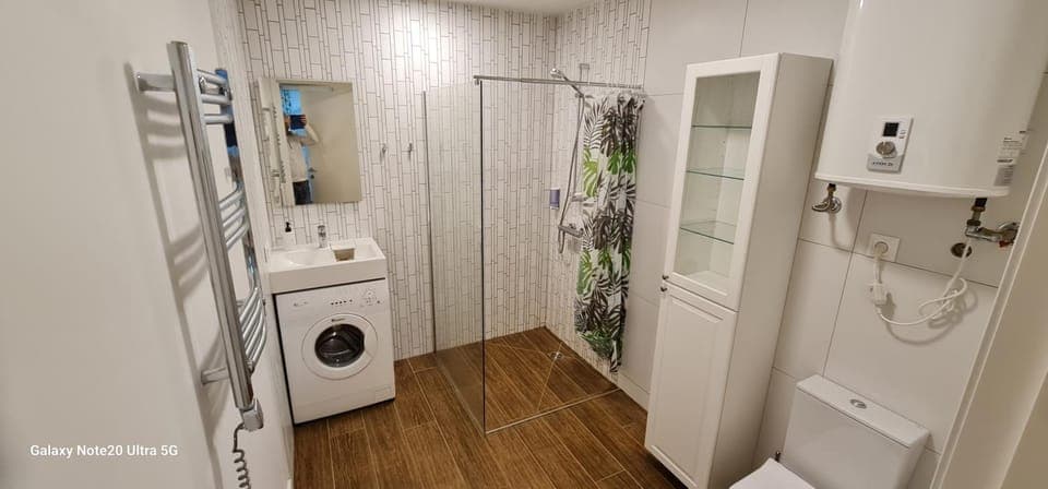 Shower, washing machine