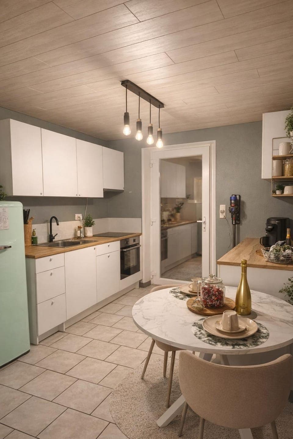 Kitchen or kitchenette, Dining area