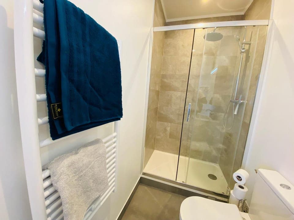 Shower, Toilet, Bathroom, towels