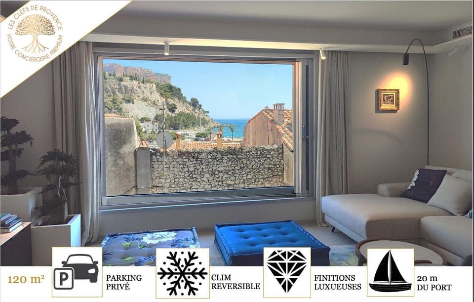 Natural landscape, Living room, Seating area, Mountain view, Sea view