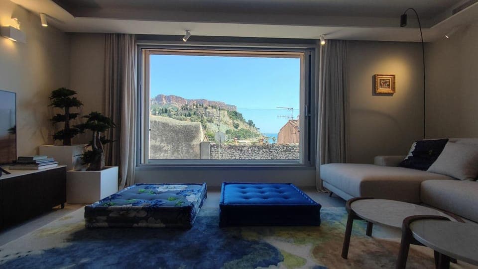 Natural landscape, Living room, Seating area, Mountain view