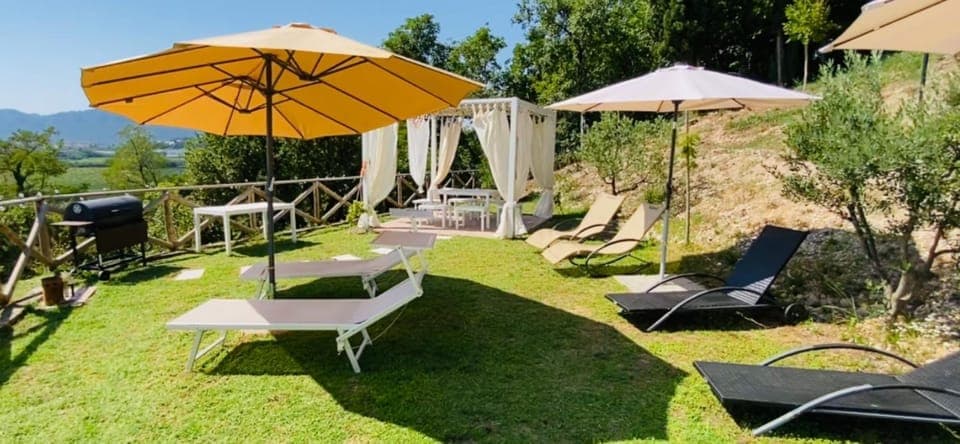 Spring, Day, Natural landscape, Garden, Garden view, Mountain view, sunbed