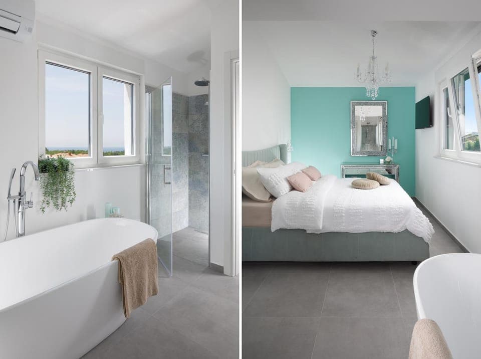 Bed, Bathroom, Bedroom