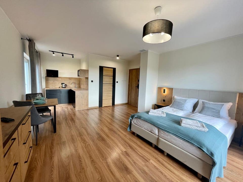 Bed, TV and multimedia, Kitchen or kitchenette, Living room, Photo of the whole room, Seating area, Dining area, Bedroom, minibar