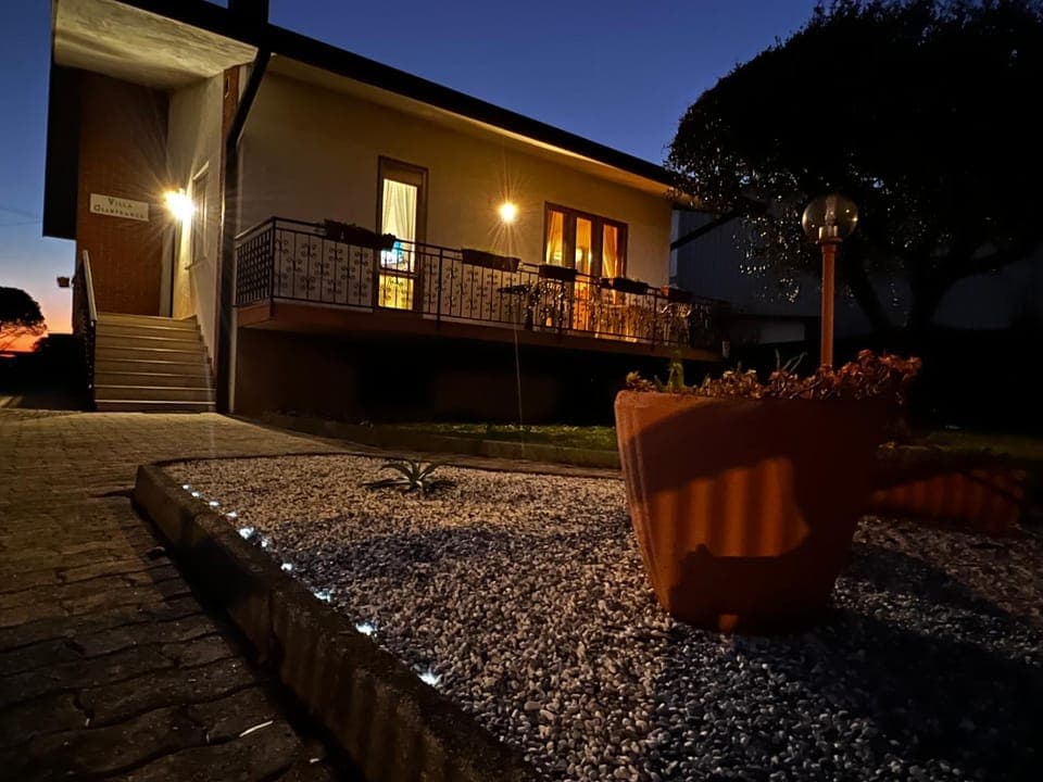 Property building, Night, Garden, Garden view