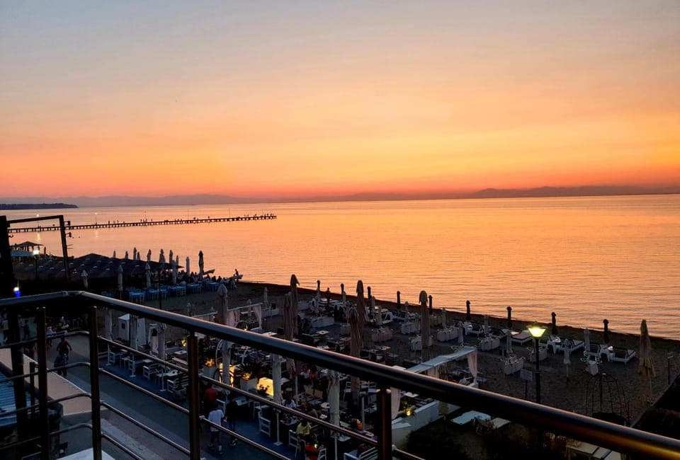 Beach, Sea view, Sunset