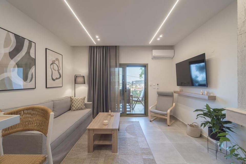 Living room, Seating area, air conditioner