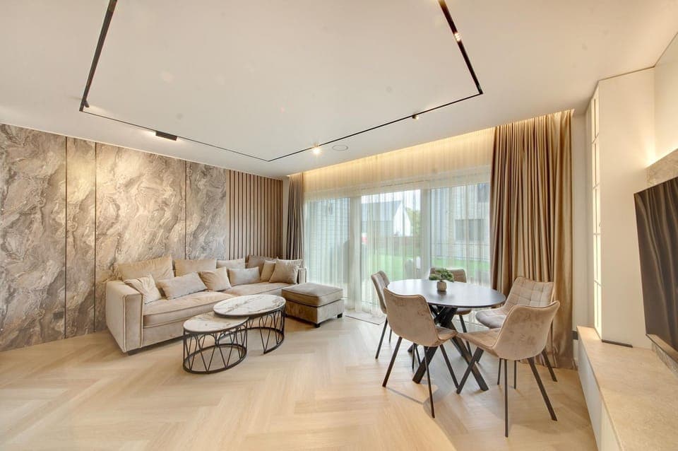 Living room, Seating area, Dining area