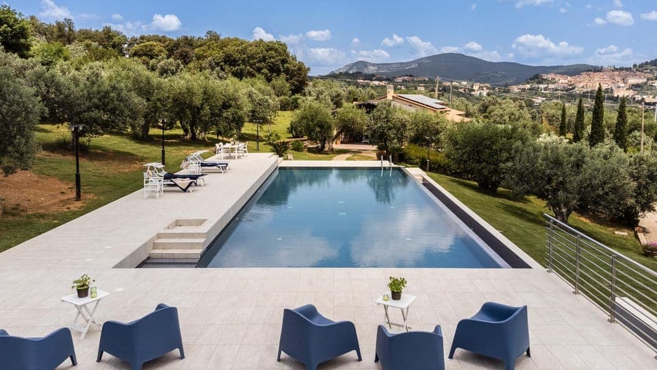 Natural landscape, Garden, Pool view, Swimming pool, sunbed