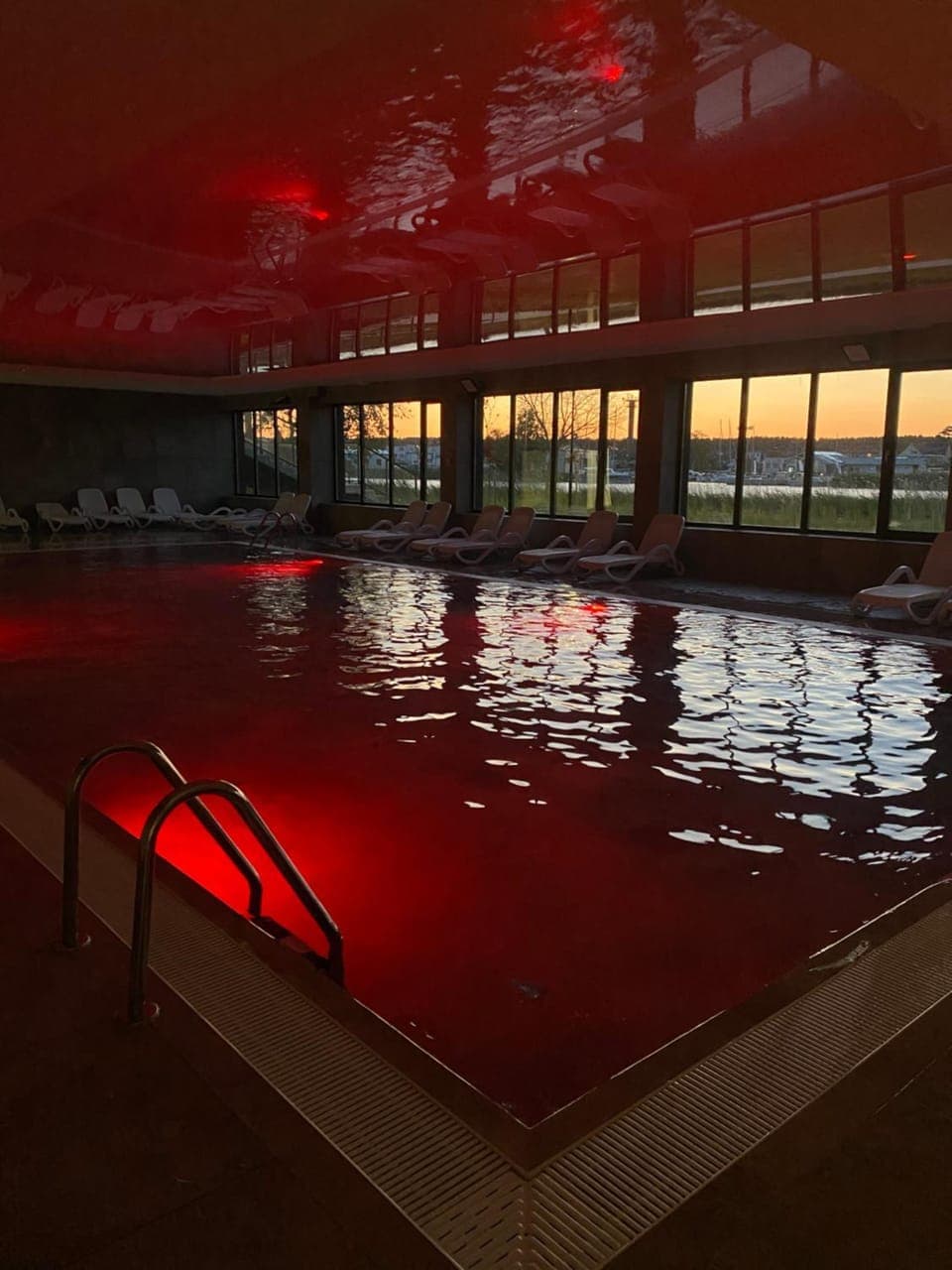 Swimming pool, Sunset