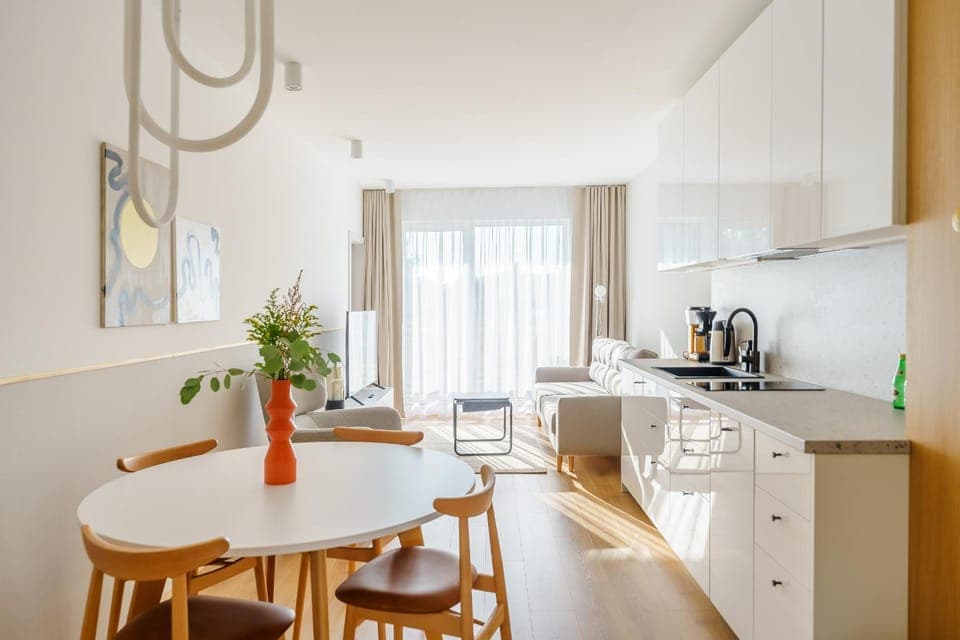 Coffee/tea facilities, Kitchen or kitchenette, Dining area, pet friendly, stove