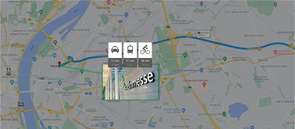 Business facilities, Text overlay