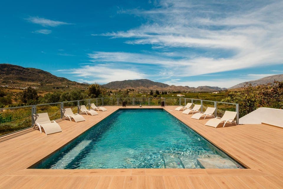 Nearby landmark, Day, Natural landscape, Mountain view, Pool view, Swimming pool, sunbed